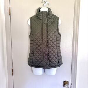 Vintage Tommy Hilfiger Olive Green Quilted Puffer Vest - XS